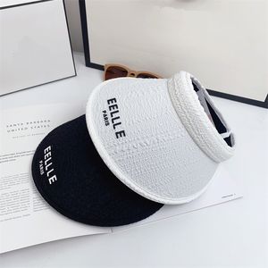 Fashion Sunshade Hat Headless unisex Sun hoed strand sport hoeden ontwerper klassieke seersucker zwart -wit paar twee kleuren vizieren