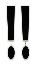 Mode Super Grand Noir Blanc Acrylique Symbole Exclamation Point Dangle Boucle D'oreille pour Femmes Bijoux À La Mode Hyperbole Accessoires1694665
