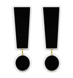 Mode Super Grote Zwart Wit Acryl Symbool Uitroepteken Dangle Earring voor Trendy Dames Sieraden Hyperbool Accessoires9042040