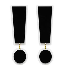 Mode super groot zwart wit acryl symbool uitroepingspunt bengelen oorbel voor dames trendy sieraden hyperbool accessoires8337955