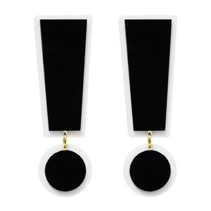Mode Super Grote Zwart Wit Acryl Symbool Uitroepteken Dangle Earring voor Dames Trendy Sieraden Hyperbool Accessoires338S