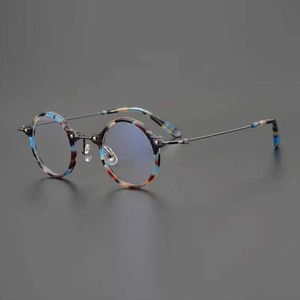Mode Super mini faisceau d'or japonais fait à la main rond République de Chine collection plaque myopie lunettes cadre pour hommes femmes