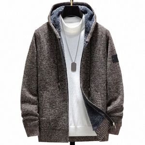 Chaqueta de suéter de moda Cárdigan para hombre Versión coreana informal simple de la tendencia Otoño e invierno Abrigo de lujo Además de lana engrosada Chaqueta de isla cálida l7H4 #