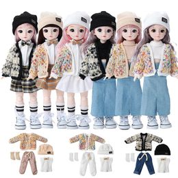 Fashion Sweater Set 16 BJD Doll vervangen Kleding Girl of Boy Rok Accessoires 30 cm Kids Girls Toy Gift 240516