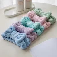 Fashion Sweet Bowknot Hair Band Face ￩pais lavage Bath Bandage de baignoires