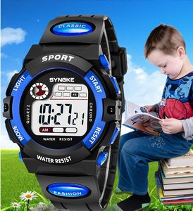 Fashion Synoke Niños para niños Niñas Sport Led Digital Watch Digital Multifunción Luminoso Gift Party Student Watches St001