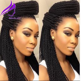 Perruque Lace Front Wig synthétique longue, 2 tresses torsadées, à la mode, perruque de Cosplay pour femmes noires africaines, partie libre