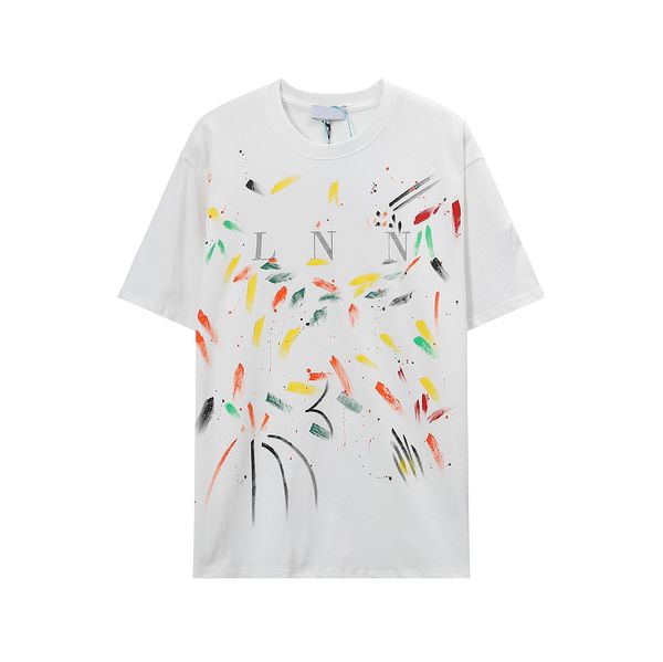 camiseta de moda camisetas de diseñador top splash ink graffiti impreso camiseta para mujer hombres algodón camisetas casuales manga corta de gran tamaño hip hop streetwear camisas tamaño euro