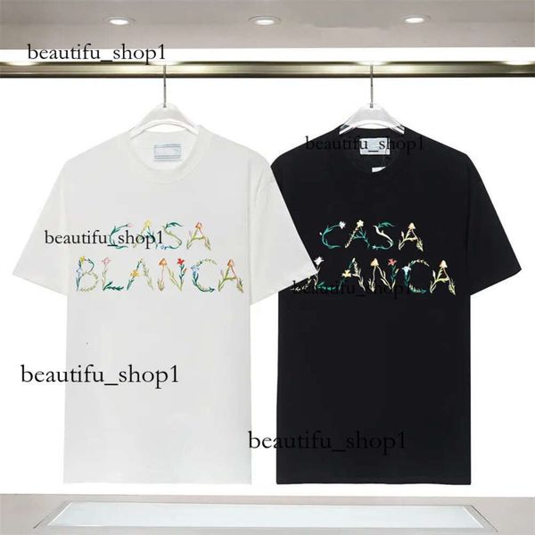 Fashion T-shirt Men Femmes Casablanc Shirt Designers T-shirts Casual Chef Letter Shirt Luxury Street Shorts Sleeve Vêtements Casablanca Tshirts 746