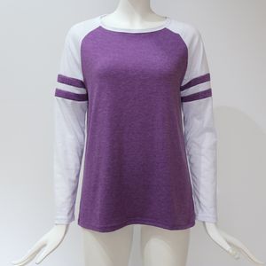Mode T-shirt Dames Streep Lange Mouwen Shirts Dames O-hals Top Tee Dameskleding Plus Size S-5XL