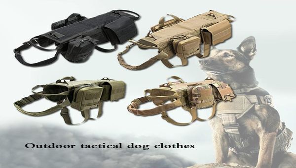 Mode tactique chien formation Molle gilet harnais gilet pour animaux de compagnie avec poches détachables militaire K9 harnais pour chiens de taille moyenne JY CX22274153