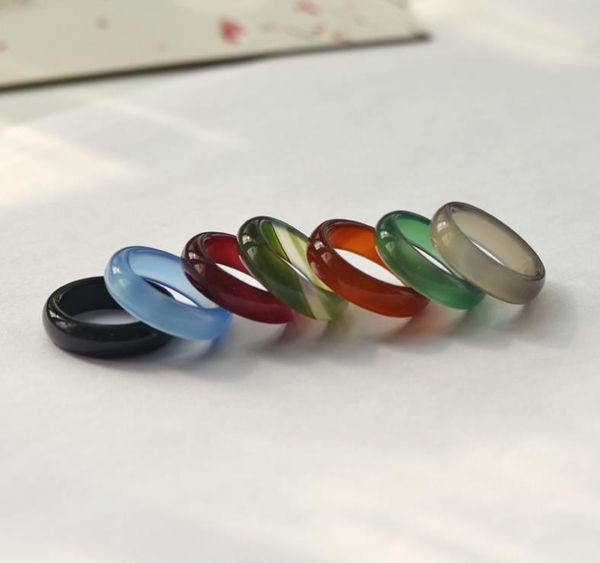 Bague mode queue calcédoine Bagues Jade Agate Bague femme noir rose vert blanc rouge