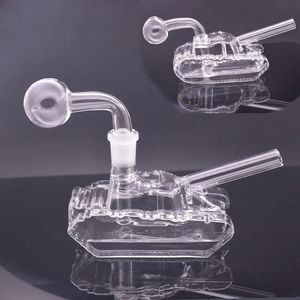 Mode tank glas olie brander pijp waterpijp heady bubbler pipe afneembare deab rigs beker bong met olieverbrander kommen