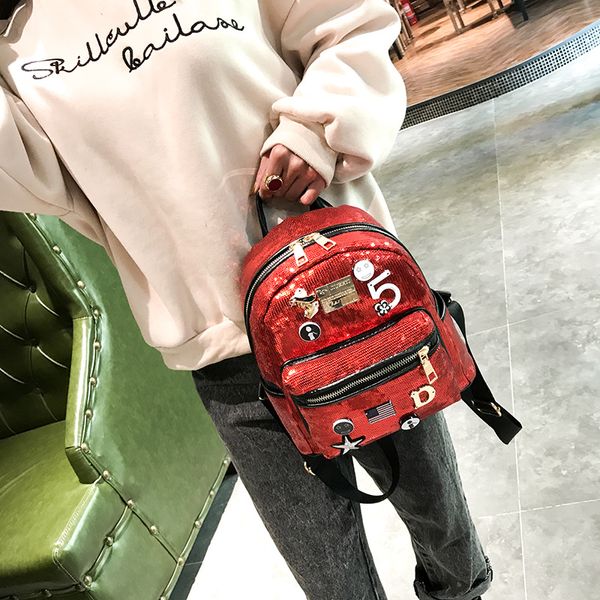 Moda Adolescente Mochila Niños Mochilas escolares Dibujos animados Estilo americano Bordado Hombros Bolsas Niñas Viajes Bolsas de ocio Regalos de Navidad