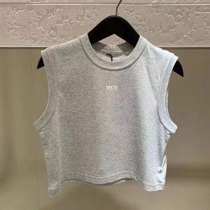 Mode Temperament Dames Crop Vest Designer Anagram Borduren Yogapak Tweedelige jurk BH-vest Dames Puur Vintage T-shirt Damestop