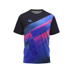 Ropa de entrenamiento de tenis de moda Camiseta estampada en 3D para hombres al aire libre Bádminton Sportswear Summer Tops de manga corta 240403