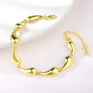 Fashion TFF Droplettes d'eau Forme Smooth Face Style ethnique Simple Gold Independent Emballage Bracelet pour femmes Kuajing Small Jewelry 3W6F