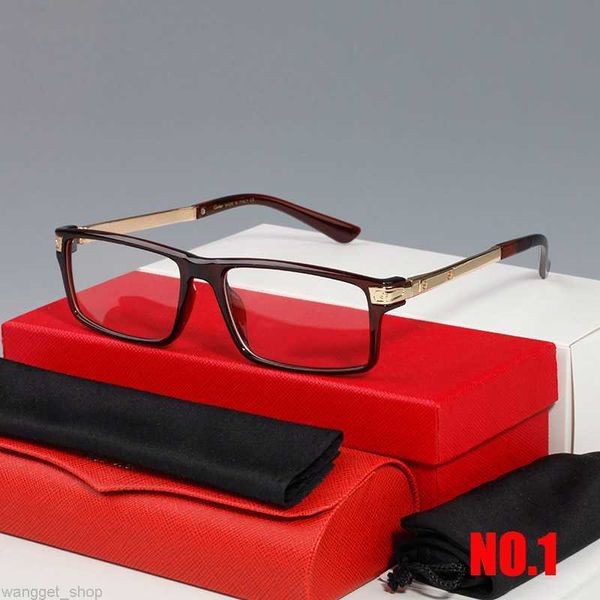 mode l'artiste rectangle homme métal léopard lunettes de soleil montures optiques mode corne de buffle Lunettes de vue lunettes unisexe verre de haute qualité