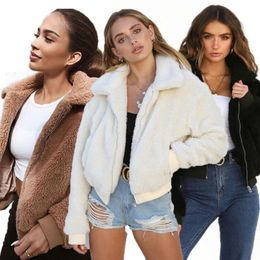 Mode-TheFound 2019 Nieuwe Womens Warm Teddy Bear Hoodie Dames Fleece Zip Uitloper Jas Oversized Lucts