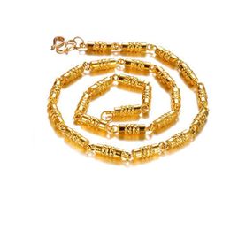 Mode dikke bamboe snijwerk sieraden dominante mannen big gouden chians ketting milieukoper 18k echte gouden stofzuiger joyas mannelijke joyas