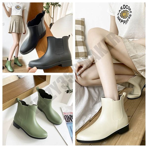 Mode épaissir pvc chaussures d'eau bottes de pluie pour femme décontracté en peluche Tube moyen bottes de pluie imperméable antidérapant chaussure d'eau résistant à l'usure