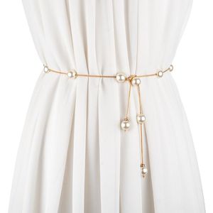 Mode dunne riemen voor vrouwen decoratie jurk Ceinture femme ketting riem hoge kwaliteit imitatie parel
