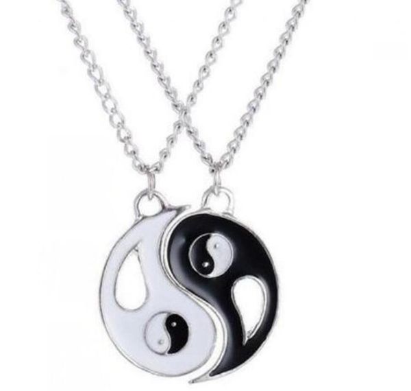 Moda tibetana plata esmalte Yin Yang encantos declaración collar colgantes joyería DIY para WomanMen mejores amigos amantes Yin Yang regalo-56