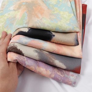 Fashion Tie Dye Abstract Floral Bubble Chiffon Instant Hijab vrouwen herfst ombre sjaals en wraps pashmina moslim 180x70cm