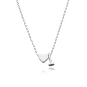 Fashion Tiny Heart Dainty Collier Initial Gold Silver Color Lettre Nom Colliers Choker pour femmes Bijoux Pendant Gift {Catégorie}