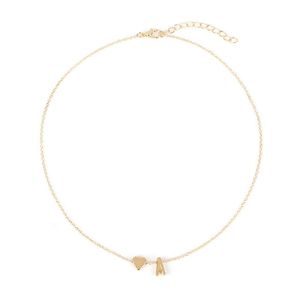 Mode minuscule lettre collier pour femmes chaîne courte coeur forme pendentif colliers cadeau bohème tour de cou cadeaux d'anniversaire