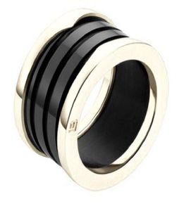 mode titanium staal liefde ring zilver rose gouden ring voor liefhebbers wit zwart Keramische paar ring Voor gift223v1253812