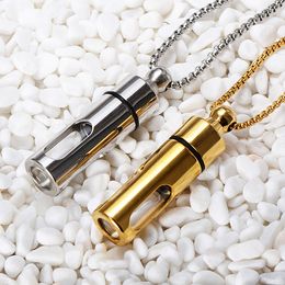 Bouteille De Stockage En Titane Bouteilles De Parfum Ouvrables Médaillons Pendentifs Cendre Urne Collier Verre Cylindre Amoureux Bijoux Pour Hommes Femmes Couples Souvenir Cadeaux