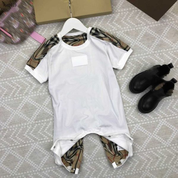 Fashion Toddler Assuites à sauts à manches courtes Baby Clothes Taille 52-100 Designer Nouveau-né costume d'épissage motif à carre