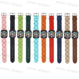 Fashion Top Designer Apple Watch Band 49 mm 45 mm 42 mm 38 mm 44 mm 44 mm Banda de reloj de diseño de lujo iwatch 8 7 6 5 4 PULO DE PULLO DE CUERO