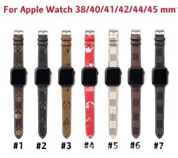 Fashion Top Designer Start Band Band para banda Apple Watch 41 mm 45 mm 42 mm 38 mm 44 mm 44 mm Diseños de G de lujo Bandas de vigilancia iWatch 8 7 6 5 4 PU Leather L Flower