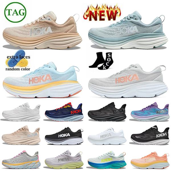 Moda de calidad superior Gente libre Hoka One Clifton 9 Bondi 8 Hokas Carbon X 2 para mujer para hombre Zapatillas de deporte al por mayor Zapatos de diseñador Plataforma Entrenadores Deportes al aire libre