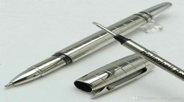 Fashion Top Quality Silver Checkerboard Fashion Rollerball Pen m Crytal Top Metal Pure Black Roller Ball avec numéro de série LO6147770