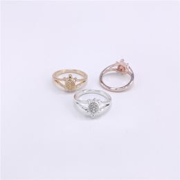 Fashion Tortoise Ring 18K Gold verguleerd zilver en roze drie kleuren mooie cartoon dierenringen voor vrouwen groothandel