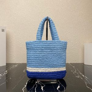 Mode Tote Tas winkelen veelzijdige designer tas spiegelkwaliteit gemaakt van raffia-effect garen een licht natuurlijk materiaal met een zomerse stemming