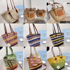 Mode Totes sacs de créateurs Designer Straw Braided Bag Straw Shopping bag Beach Women's tote Linen shopping bag