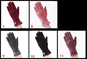 Guantes de pantalla táctil de moda Cinco dedos Guantes cálidos de invierno de lana Estilos múltiples