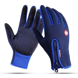 Mode-écran tactile gant d'hiver unisexe utilisé extérieur vent preuve fermeture éclair gant chaud confortable gants d'hiver