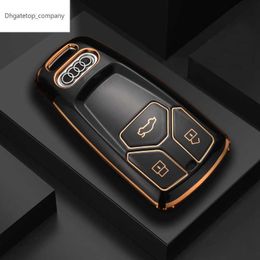 Fashion TPU Car Remote Key Case Cover Shell pour Audi A4 B9 A5 A6 8S 8W Q5 Q7 4M S4 S5 S7 TT TTS TFSI RS Protector FOBlessless