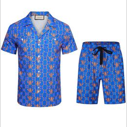 Mode survêtement hommes hawaïen ensembles T-shirts impression été à manches courtes bouton chemise Shorts de plage Streetwear décontracté hommes M-3XL