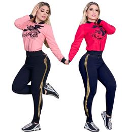 Mode trainingspak dames Tweedelige sets Vest Jassen en broeken Causaal Sport Joggers Pakken Sweatershirts Broeken kleding Casual trainingspakken