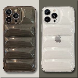 Mode Transparent Vers Le Bas Veste Le Puffer Téléphone Cas Pour iPhone 13 12 11 Pro Max XR XS 7 8 Plus Clair Puffer Couverture