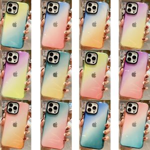 Mode Transparent Dégradé Cas Double Couleur Bicolore Doux TPU Mince Anti-Rayures Couverture De Protection Flexible Pour iPhone 14 13 12 11 Pro XS Max XR X 7 8 Plus