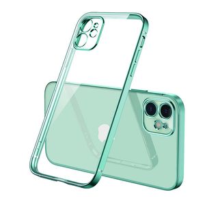 Fundas de teléfono transparentes a la moda para iPhone 14 Pro Max 13 12 11 Xs XR X 14Plus, carcasa trasera dorada para teléfono móvil