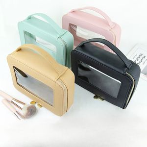 Fashion Transparent PVC Voyage imperméable Portable Cosmetic Case Case Rangement Makeup Making Trewetry Organizer Organizer 231221