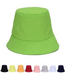 Fashion Travel Summer Fisherman Hoeden Leisure Bucket Hat Solid Color Men Women Flat Top Foldable Cap for Outdoor Sports Visor Beach8077916